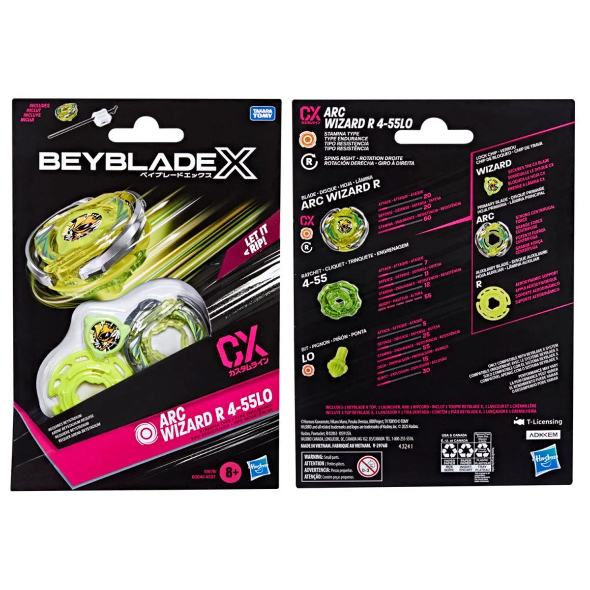 Beyblade X Arc Wizard R 4-55LO CX Starter Pack Set