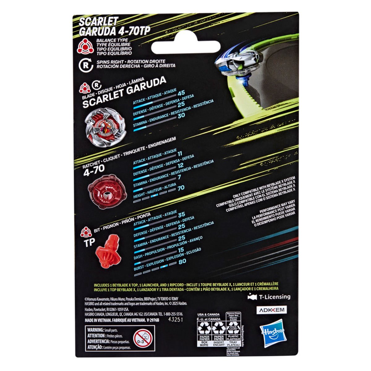 Beyblade X Scarlet Garuda 4-70TP BX Starter Pack Set