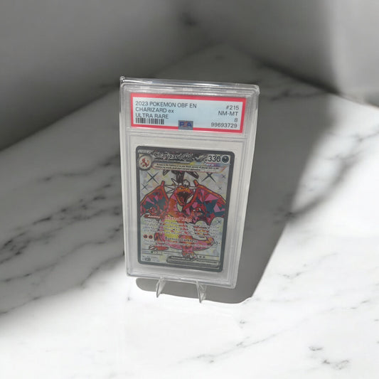 2023 POKEMON OBF EN-OBSIDIAN FLAMES 215 CHARIZARD EX ULTRA RARE - PSA 8
