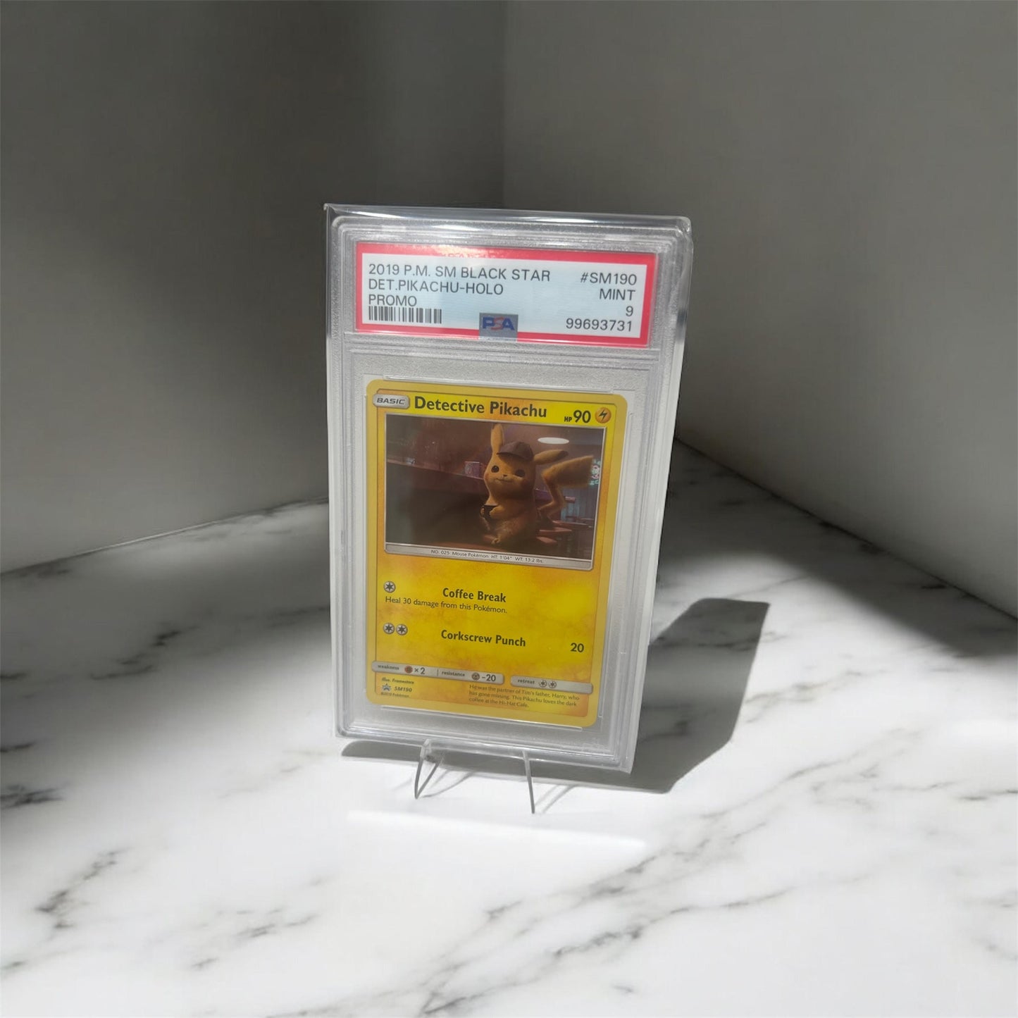 2019 POKEMON SM BLACK STAR PROMO SM190 DETECTIVE PIKACHU-HOLO